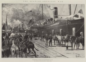 A Guerra Hispano-Americana, Embarque de Mulas para o Transporte para Cuba